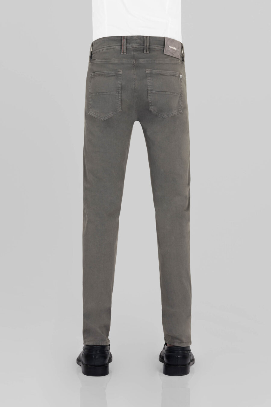 LEONARDO ZIP SS SLIM STRETCH COTTON GABARDINE PANTS GREY - immagine 3