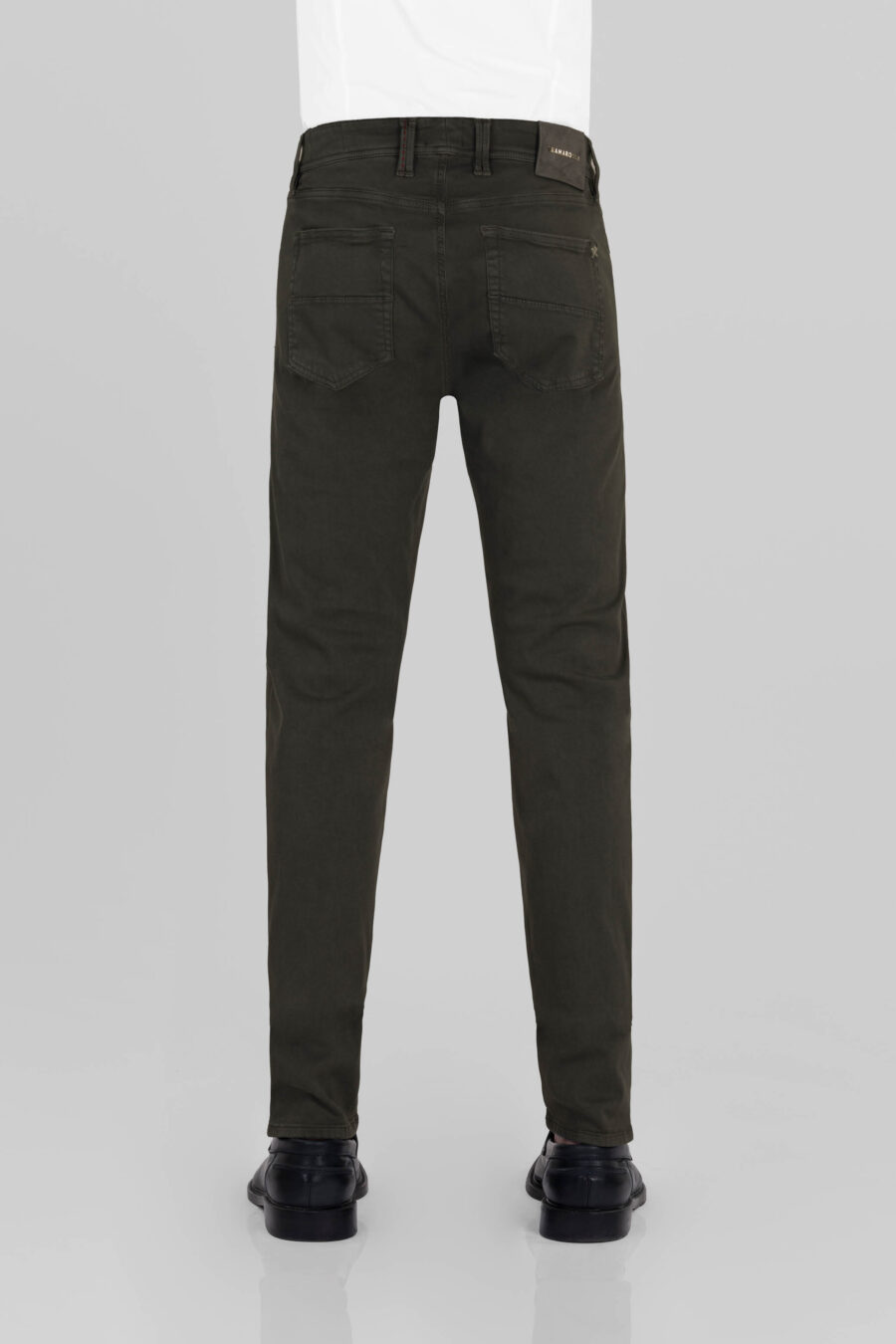 LEONARDO ZIP SS SLIM STRETCH COTTON GABARDINE PANTS GREEN - immagine 3