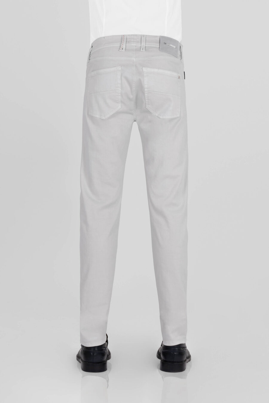 LEONARDO ZIP SS SLIM STRETCH COTTON GABARDINE PANTS GREY - immagine 3