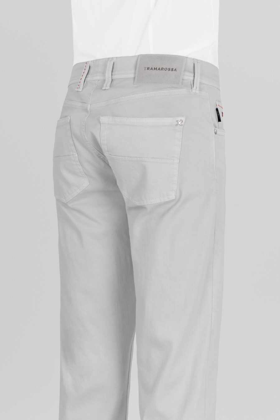 LEONARDO ZIP SS SLIM STRETCH COTTON GABARDINE PANTS GREY - immagine 5