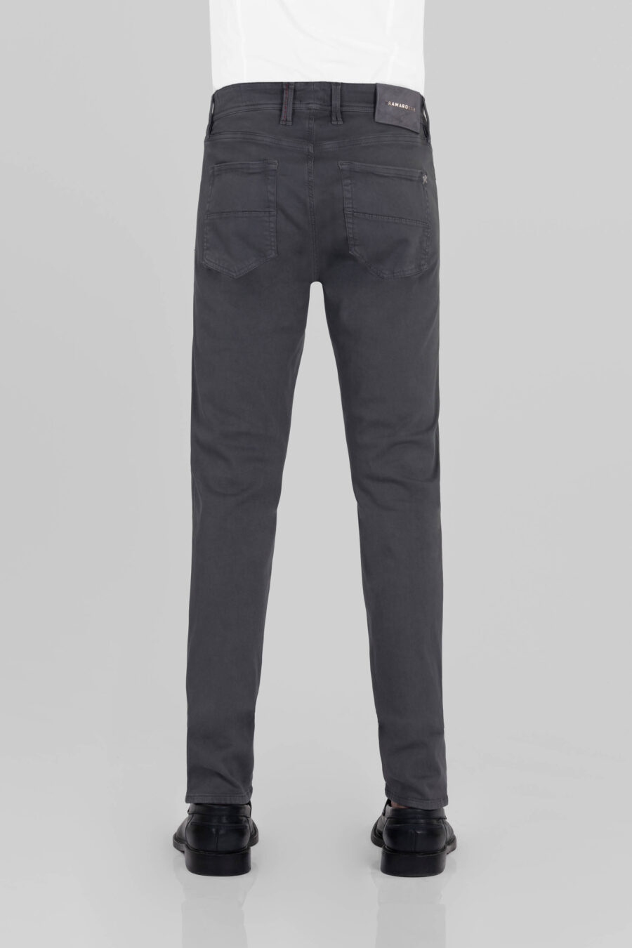 LEONARDO ZIP SS SLIM STRETCH COTTON GABARDINE PANTS GREY - immagine 3