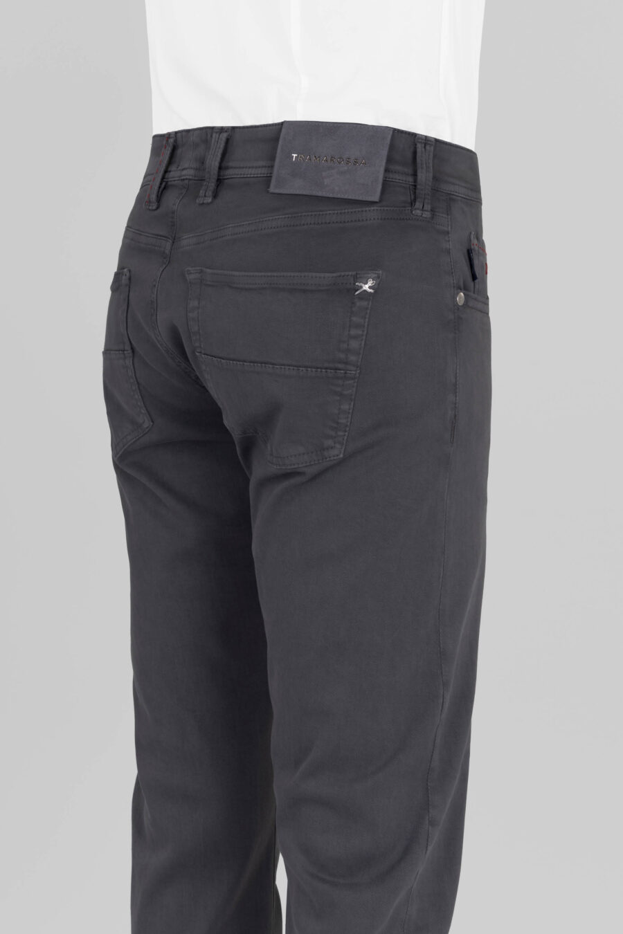 LEONARDO ZIP SS SLIM STRETCH COTTON GABARDINE PANTS GREY - immagine 5