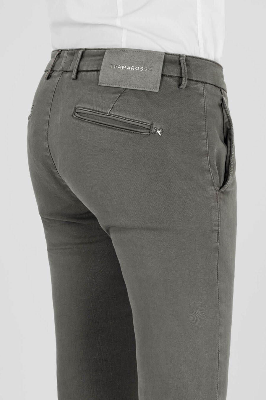 PANTALONE LUIS REGULAR IN GABARDINA DI COTONE STRETCH VERDE - immagine 4