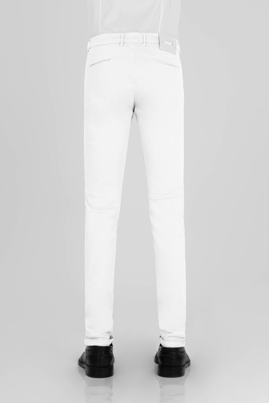 PANTALONE LUIS SLIM IN GABARDINA DI COTONE STRETCH BIANCO - immagine 3
