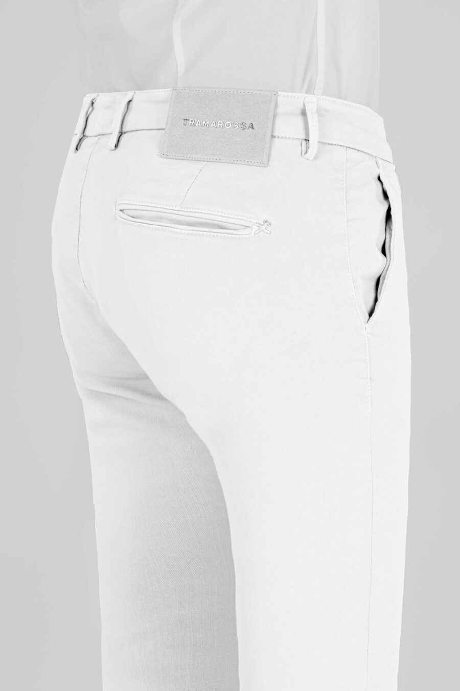 PANTALONE LUIS SLIM IN GABARDINA DI COTONE STRETCH BIANCO - immagine 4