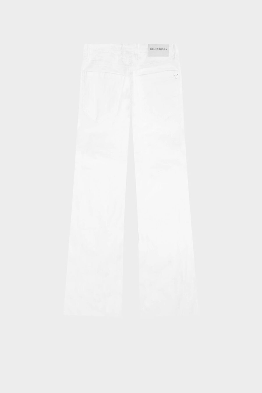 PANTALONE MONICA FLARE CUT FLARE IN BULL DI COTONE BIANCO - immagine 11