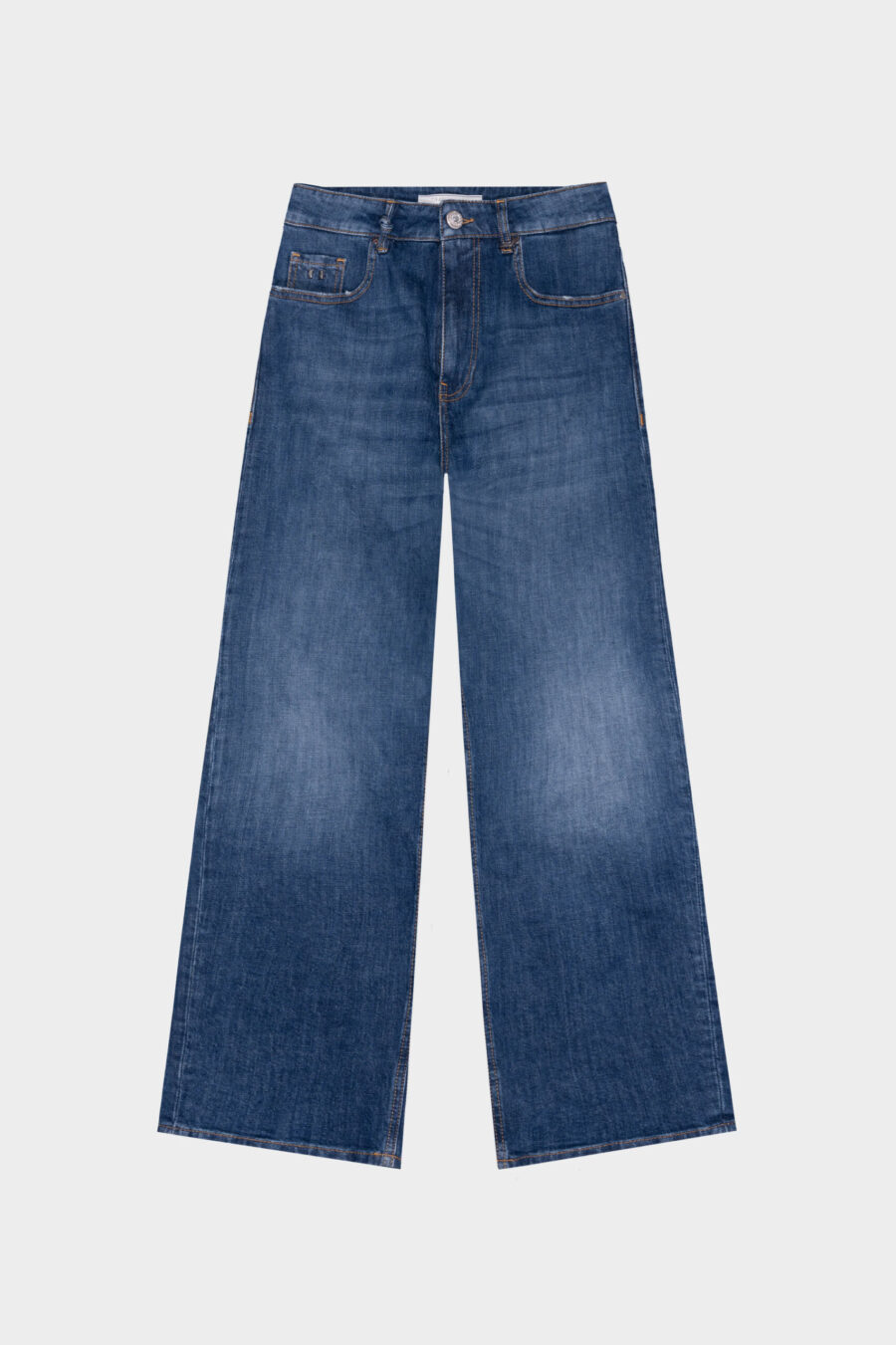 MONICA WIDE LEG JEANS IN MEDIUM BLUE DENIM