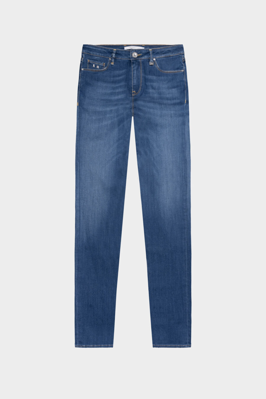 BIANCA CAPRI SKINNY JEANS IN MEDIUM BLUE STRETCH DENIM