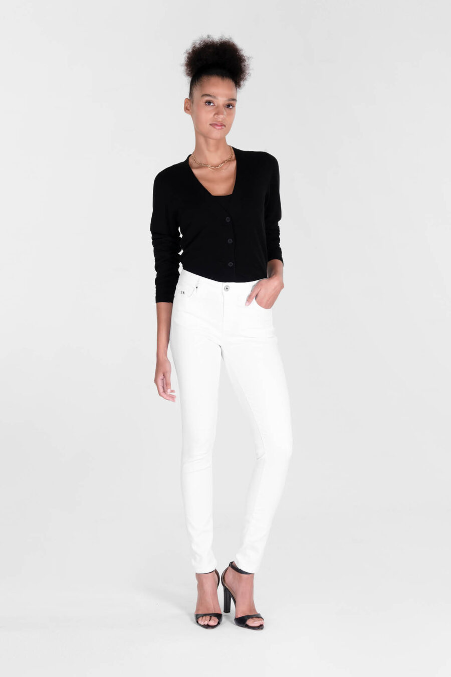 JEANS BIANCA SLIM SKINNY IN DENIM STRETCH BIANCO - immagine 2