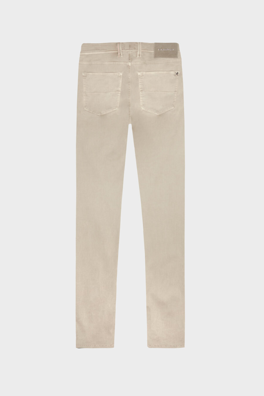 BEIGE COTTON GABARDINE LEONARDO ZIP SS SLIM PANTS - immagine 6