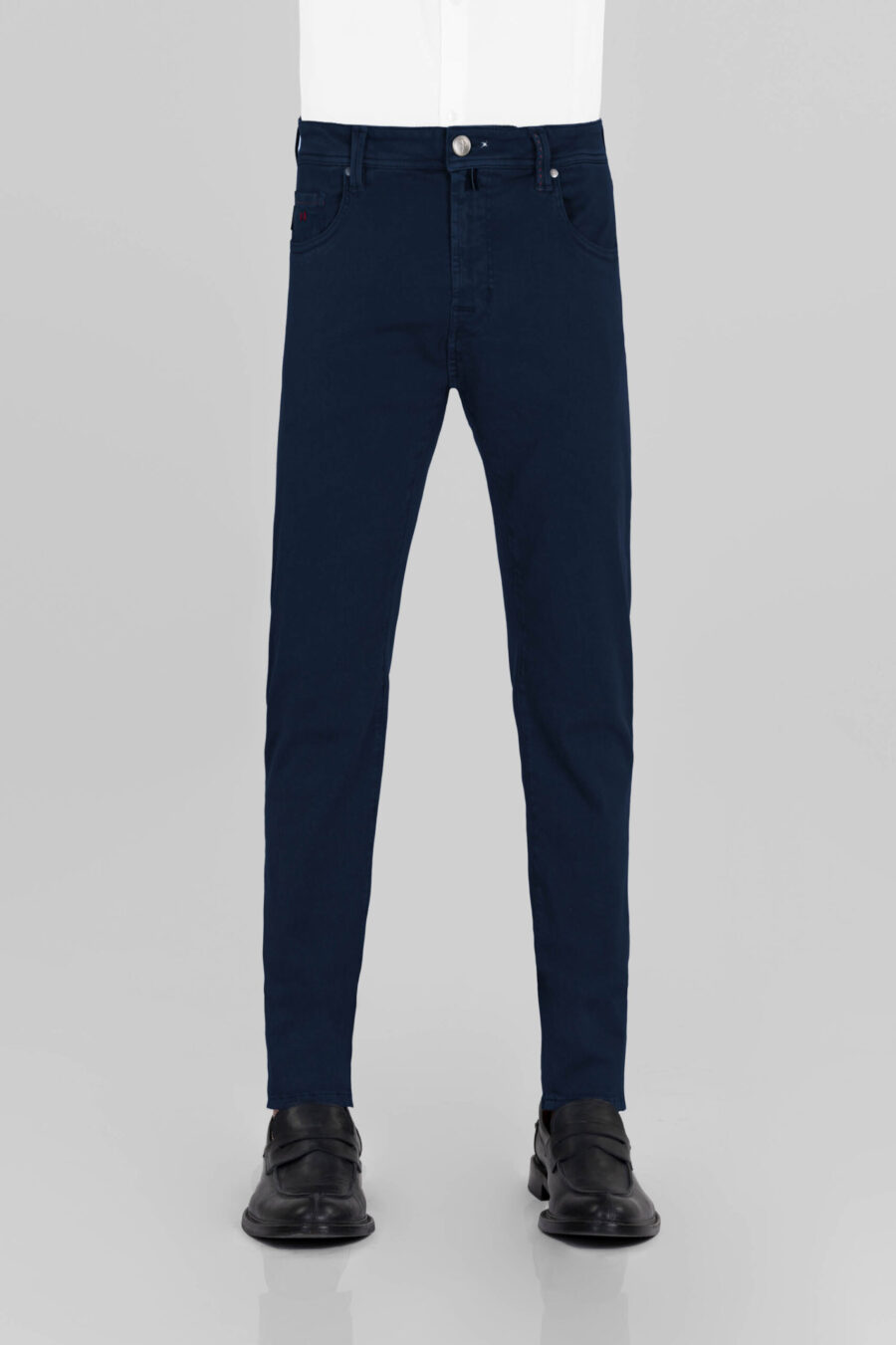 LEONARDO ZIP SS SLIM PANTS IN LIGHTWEIGHT STRETCH GABARDINE DARK BLUE - immagine 2