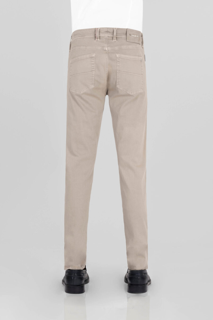 BEIGE COTTON LIGHT GABARDINE LEONARDO ZIP SS SLIM PANTS - immagine 3