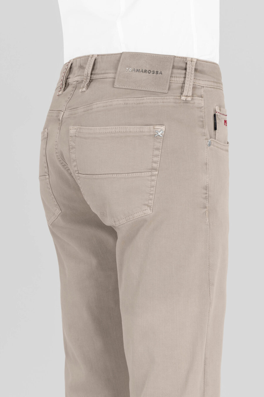 BEIGE COTTON LIGHT GABARDINE LEONARDO ZIP SS SLIM PANTS - immagine 5