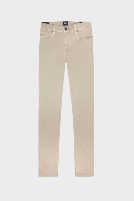 LEONARDO ZIP SS SLIM PANTS IN LIGHTWEIGHT STRETCH GABARDINE BEIGE