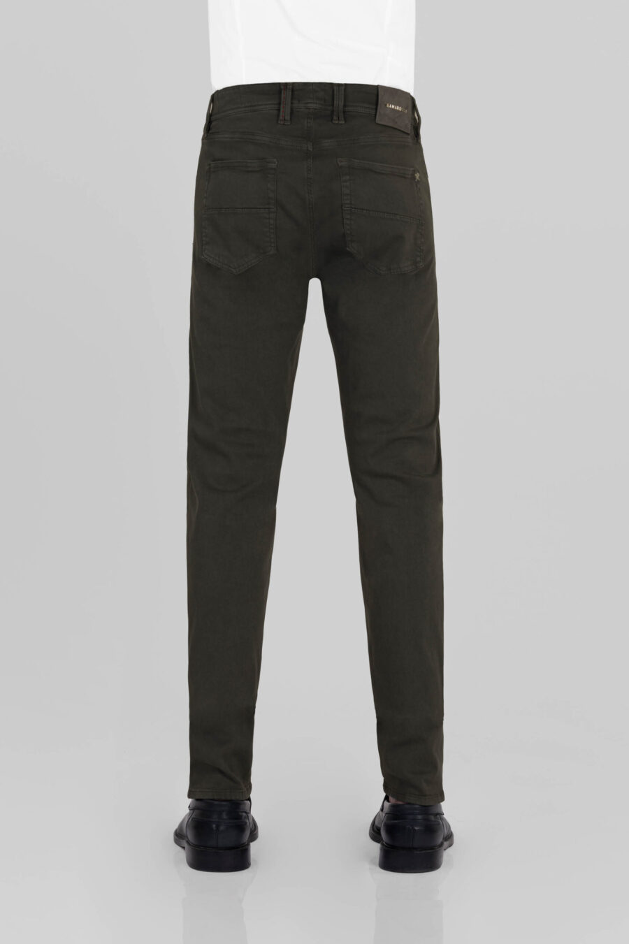 LEONARDO ZIP SS SLIM PANTS IN LIGHTWEIGHT STRETCH GABARDINE GREEN - Image 3