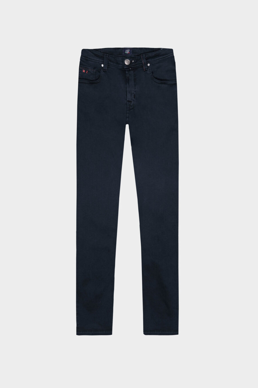 LEONARDO ZIP SS SLIM PANTS IN LIGHTWEIGHT STRETCH GABARDINE DARK BLUE