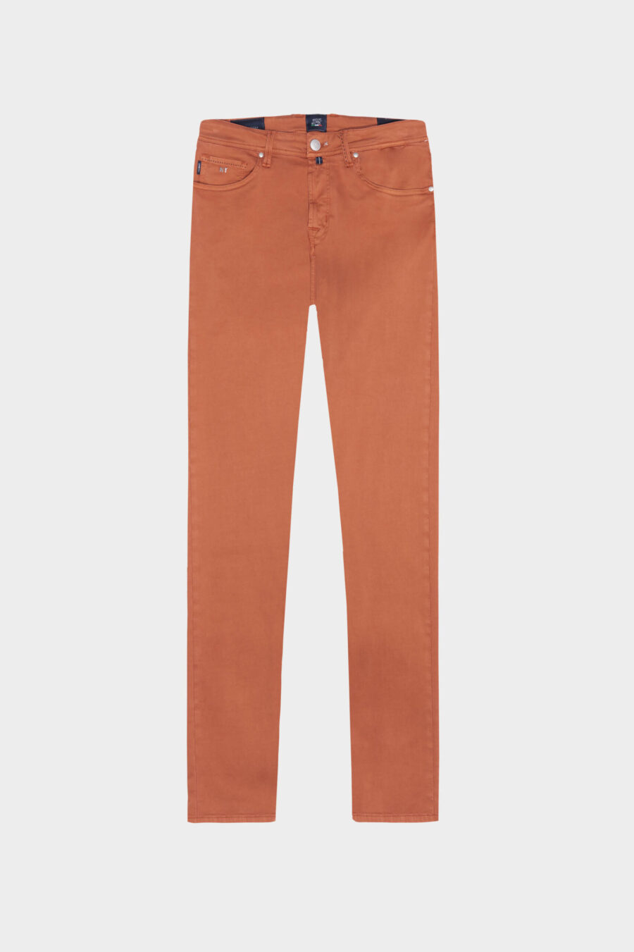 LEONARDO ZIP SS SLIM STRETCH COTTON GABARDINE ORANGE PANTS