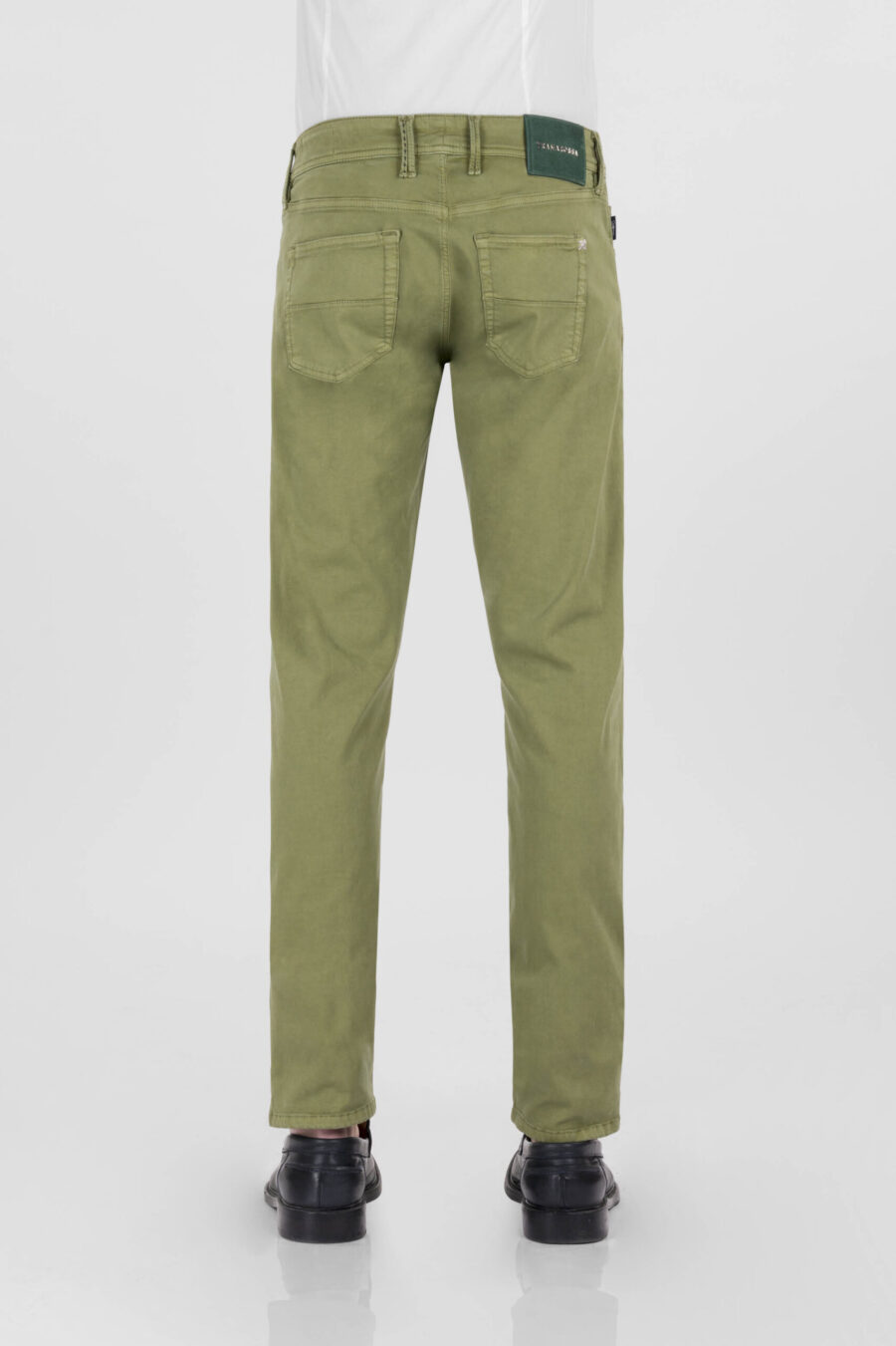 LEONARDO ZIP SS SLIM STRETCH COTTON GABARDINE PANTS GREEN - immagine 3