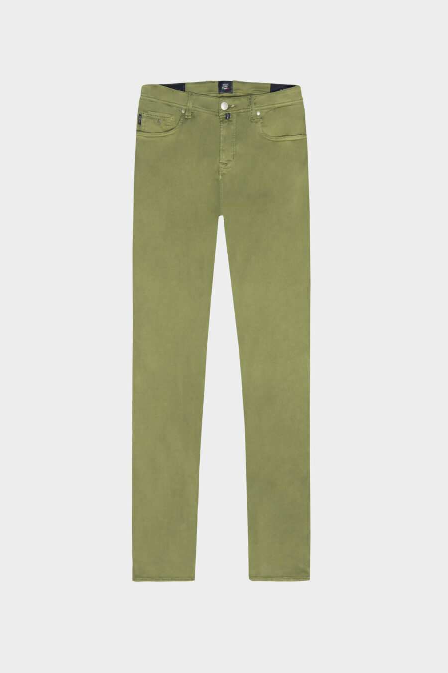 LEONARDO ZIP SS SLIM STRETCH COTTON GABARDINE PANTS GREEN