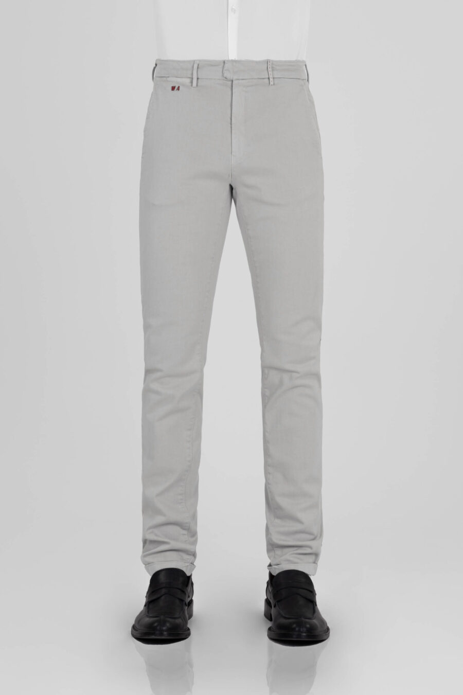 PANTALONE LUIS REGULAR IN GABARDINA DI COTONE STRETCH GRIGIO - immagine 2