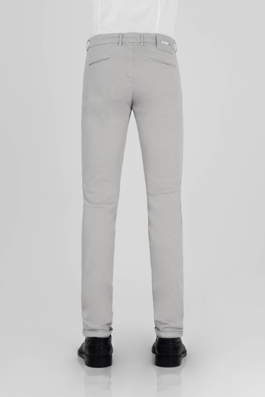 PANTALONE LUIS REGULAR IN GABARDINA DI COTONE STRETCH GRIGIO - immagine 3