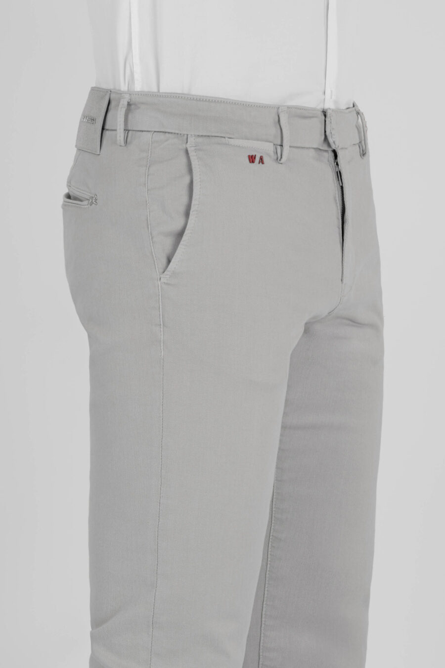 PANTALONE LUIS REGULAR IN GABARDINA DI COTONE STRETCH GRIGIO - immagine 4