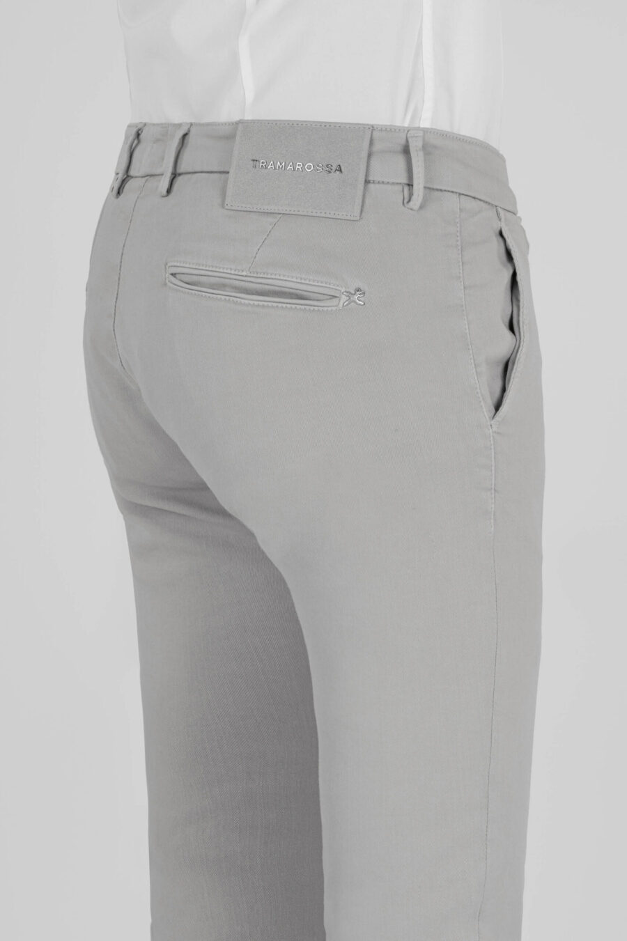 PANTALONE LUIS REGULAR IN GABARDINA DI COTONE STRETCH GRIGIO - immagine 5