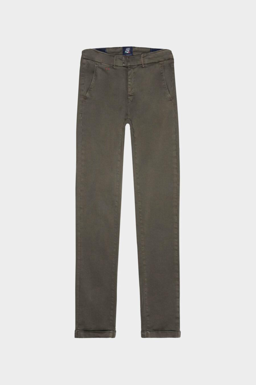 LUIS SLIM PANTS IN GREEN STRETCH COTTON GABARDINE