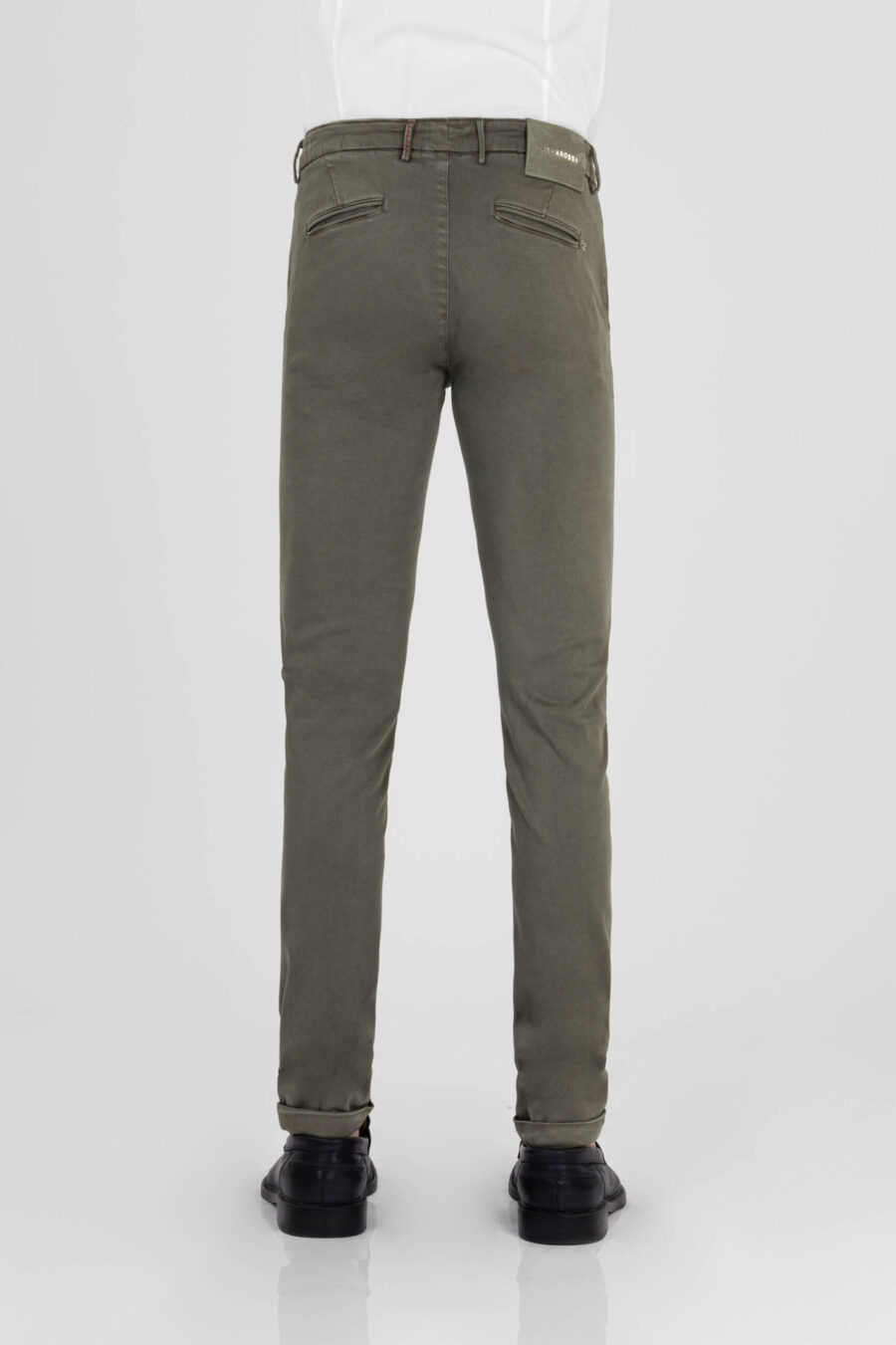LUIS SLIM PANTS IN GREEN STRETCH COTTON GABARDINE - Image 3