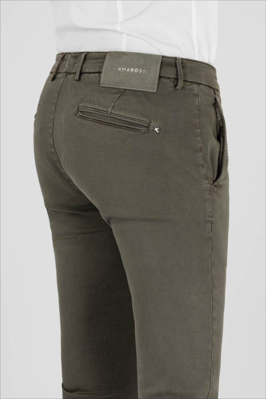 LUIS SLIM PANTS IN GREEN STRETCH COTTON GABARDINE - Image 5