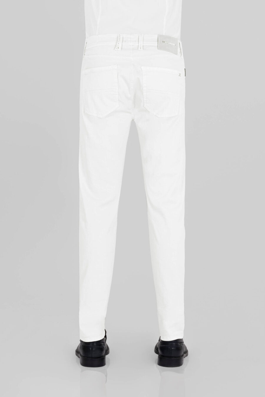 PANTALONE MICHELANGELO ZIP SS REGULAR IN GABARDINA DI COTONE STRETCH BIANCO - immagine 3