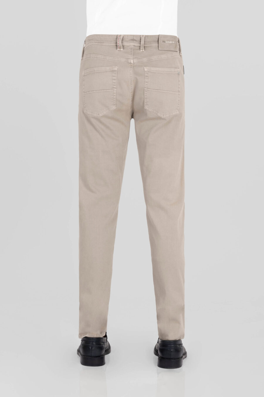 PANTALONE MICHELANGELO ZIP SS REGULAR IN GABARDINA DI COTONE STRETCH BEIGE - immagine 3