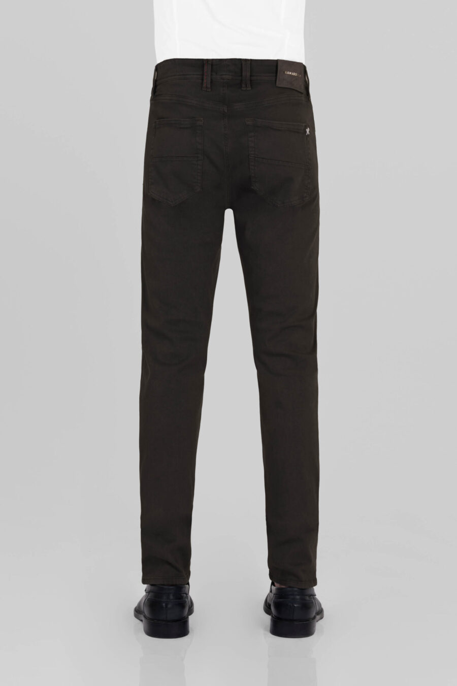 MICHELANGELO ZIP SS REGULAR PANTS IN BROWN COTTON GABARDINE - immagine 3