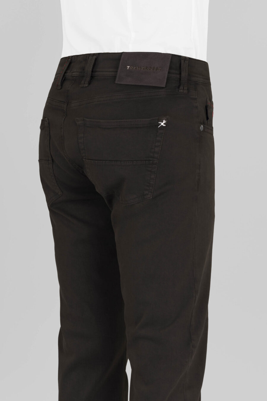 MICHELANGELO ZIP SS REGULAR PANTS IN BROWN COTTON GABARDINE - immagine 5