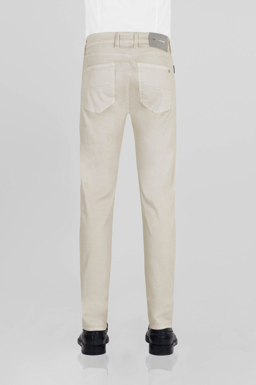 MICHELANGELO ZIP SS REGULAR STRETCH COTTON GABARDINE PANTS BEIGE - Image 3