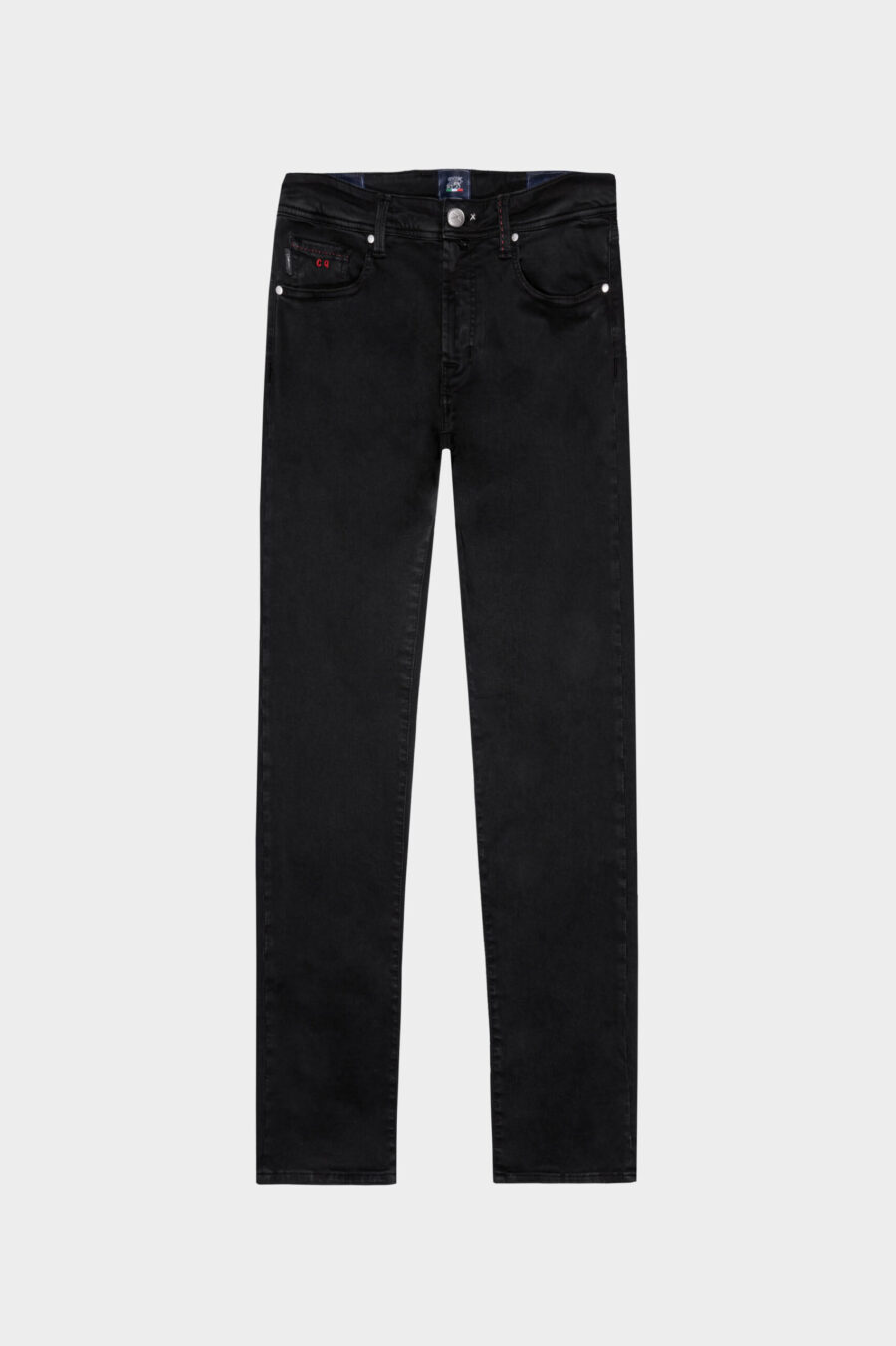 MICHELANGELO ZIP SS REGULAR BLACK STRETCH COTTON GABARDINE PANTS