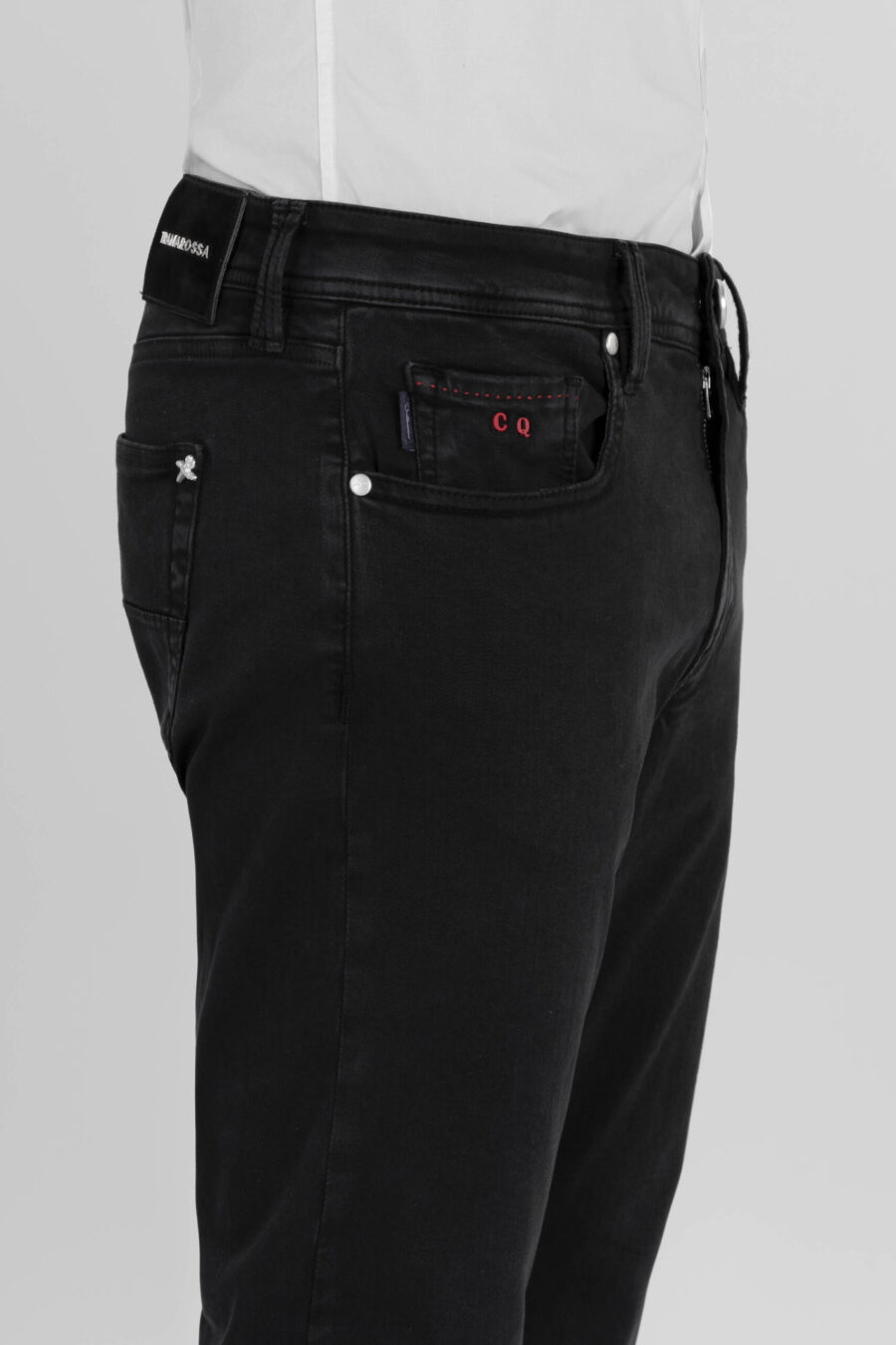 MICHELANGELO ZIP SS REGULAR BLACK STRETCH COTTON GABARDINE PANTS - immagine 4