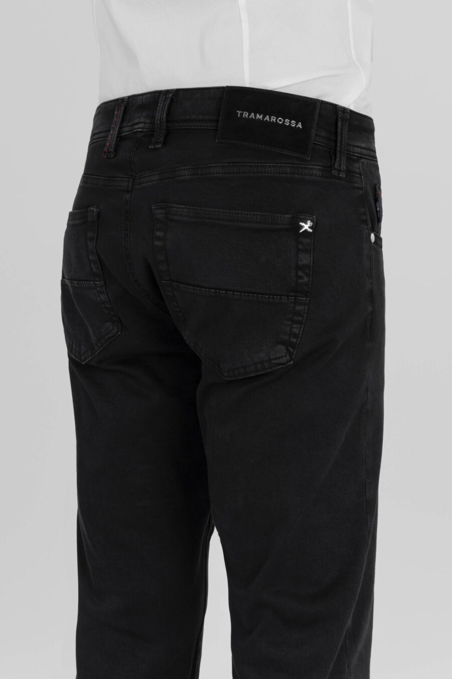 MICHELANGELO ZIP SS REGULAR BLACK STRETCH COTTON GABARDINE PANTS - immagine 5