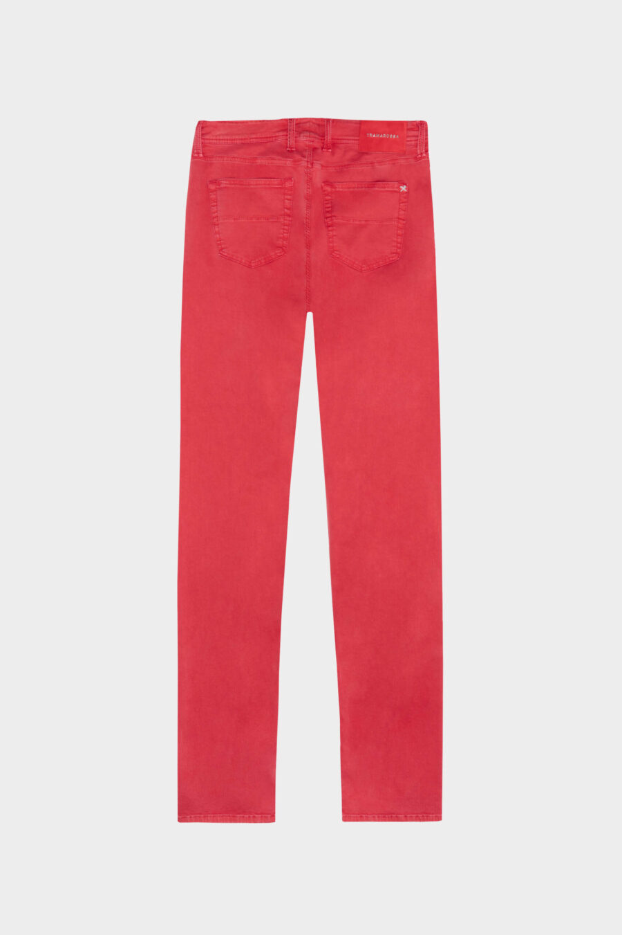 PANTALONE MICHELANGELO ZIP SS REGULAR IN GABARDINA DI COTONE STRETCH ROSSO - immagine 6