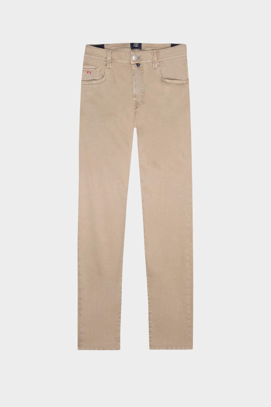 MICHELANGELO ZIP SS REGULAR PANTS IN LIGHT STRETCH COTTON GABARDINE BEIGE
