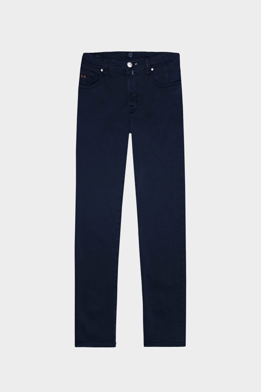 MICHELANGELO ZIP SS REGULAR PANTS IN LIGHT STRETCH COTTON GABARDINE DARK BLUE