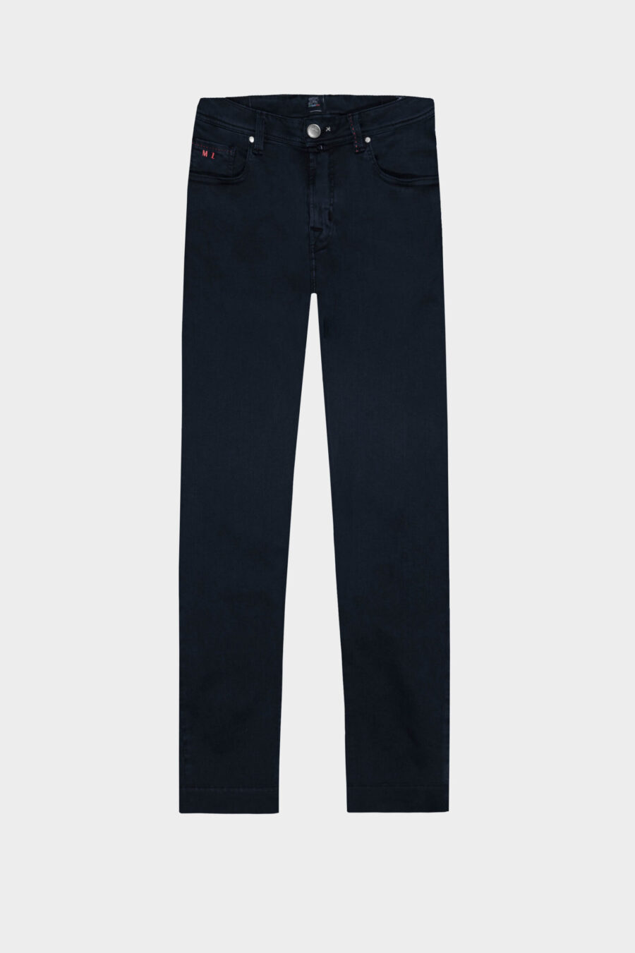 MICHELANGELO ZIP SS REGULAR PANTS IN LIGHT STRETCH COTTON GABARDINE DARK BLUE