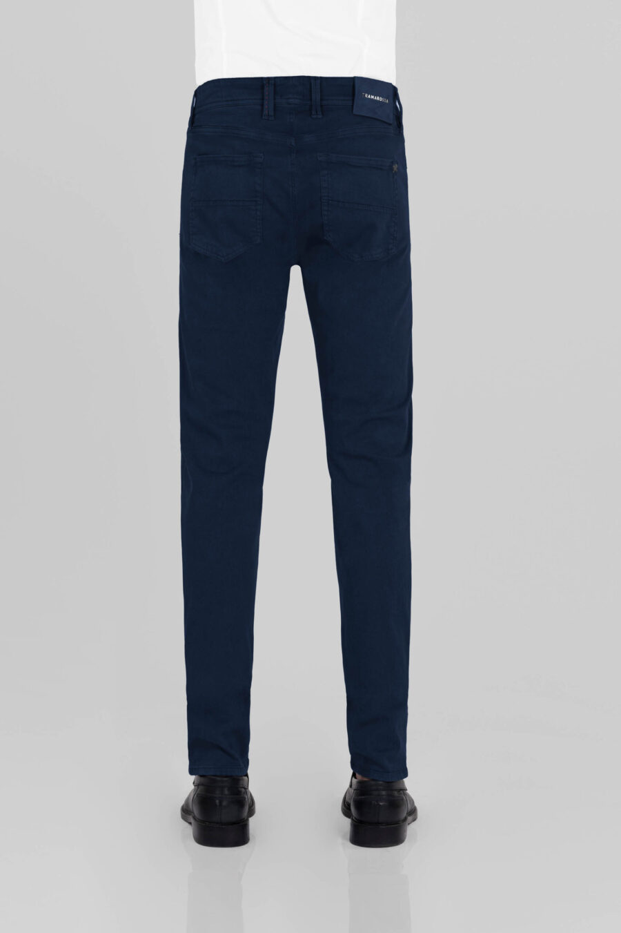 PANTALONE MICHELANGELO ZIP SS REGULAR IN GABARDINA LEGGERA DI COTONE STRETCH BLU SCURO - immagine 3