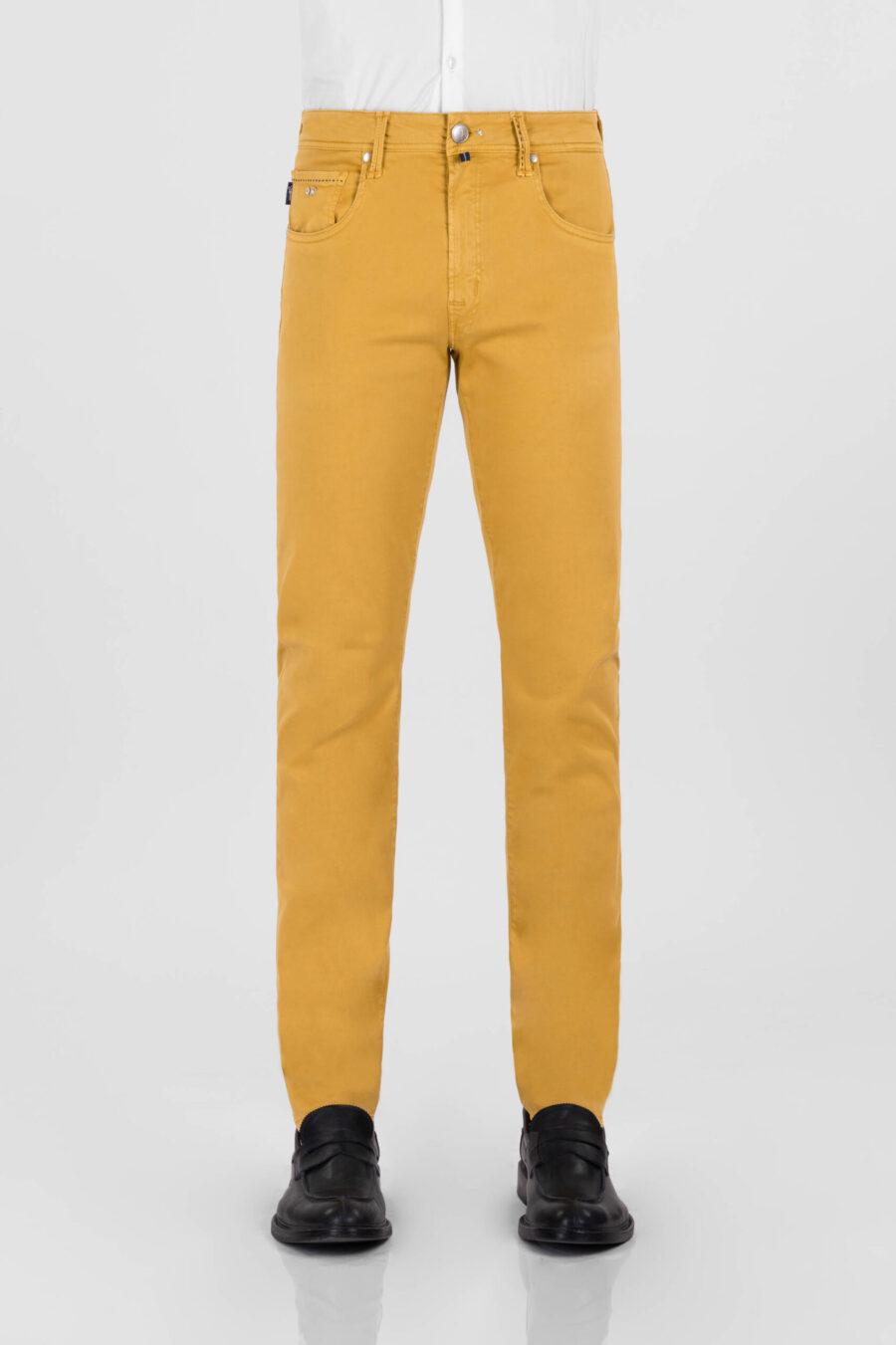 MICHELANGELO ZIP SS REGULAR STRETCH COTTON GABARDINE PANTS YELLOW - immagine 2