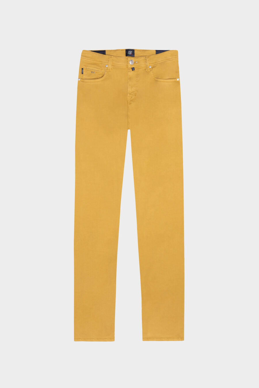 MICHELANGELO ZIP SS REGULAR STRETCH COTTON GABARDINE PANTS YELLOW