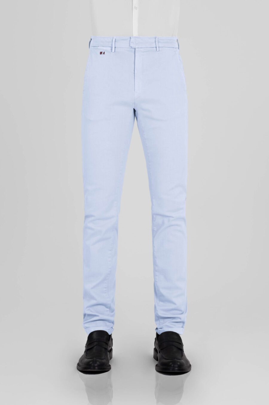 LUIS REGULAR PANTS IN LIGHT BLUE STRETCH COTTON GABARDINE - immagine 2
