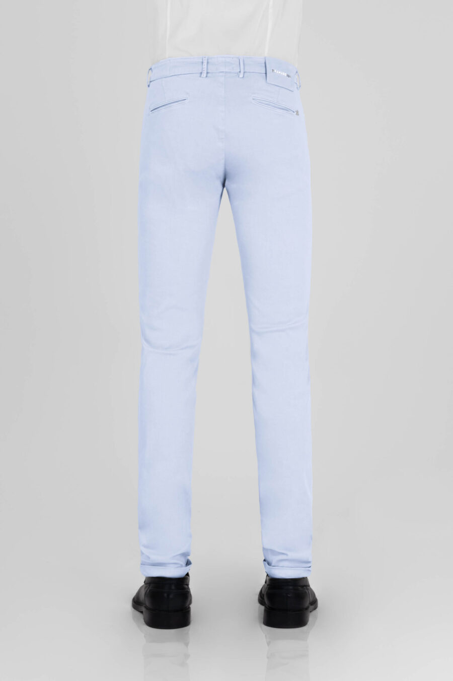 LUIS REGULAR PANTS IN LIGHT BLUE STRETCH COTTON GABARDINE - immagine 3