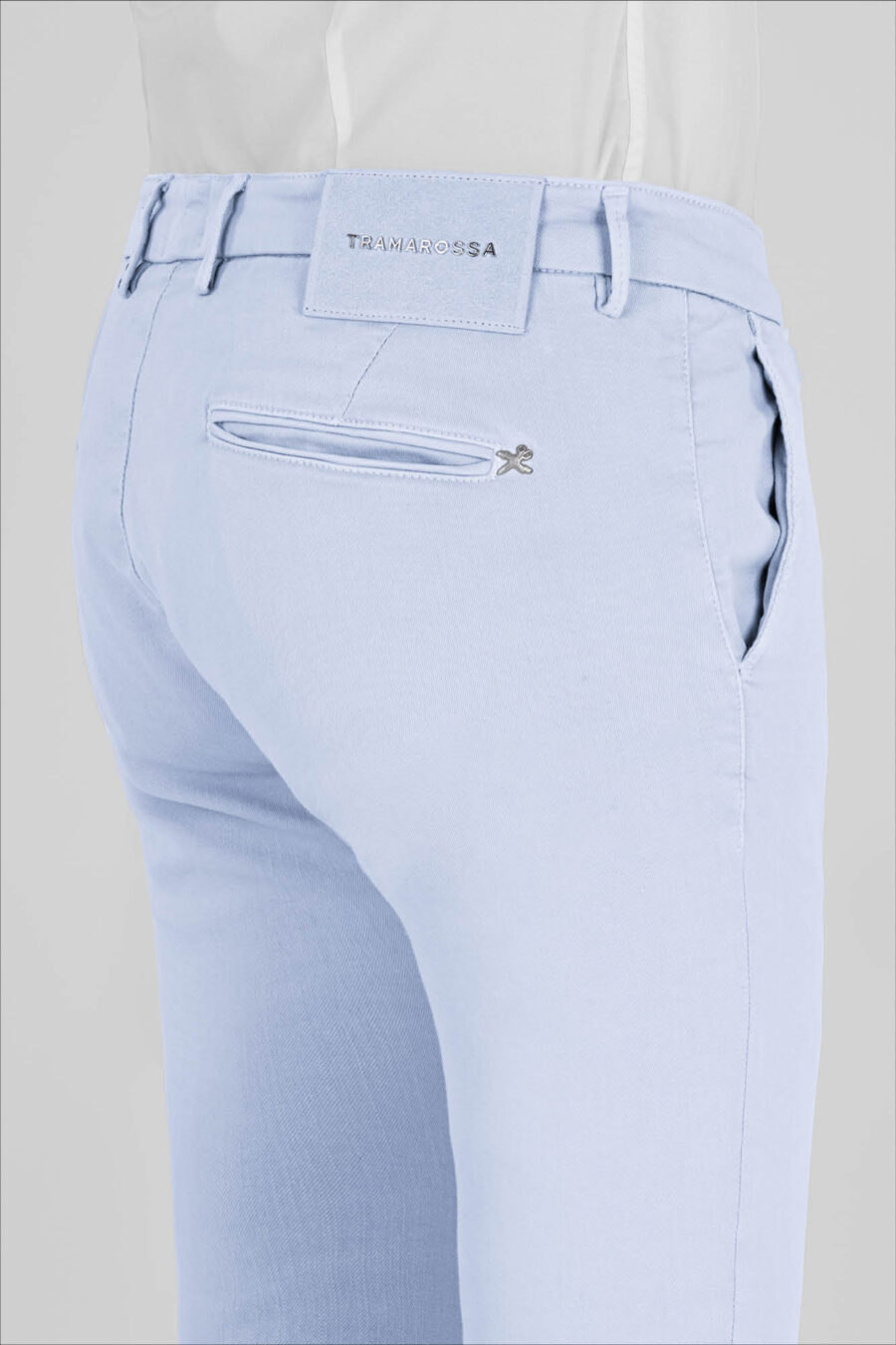 LUIS REGULAR PANTS IN LIGHT BLUE STRETCH COTTON GABARDINE - immagine 4