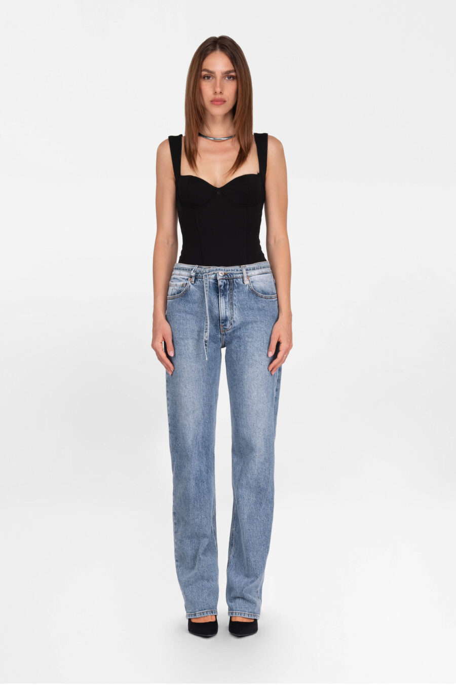 HOLLYWOOD BARREL JEANS IN MEDIUM BLUE DENIM - immagine 2
