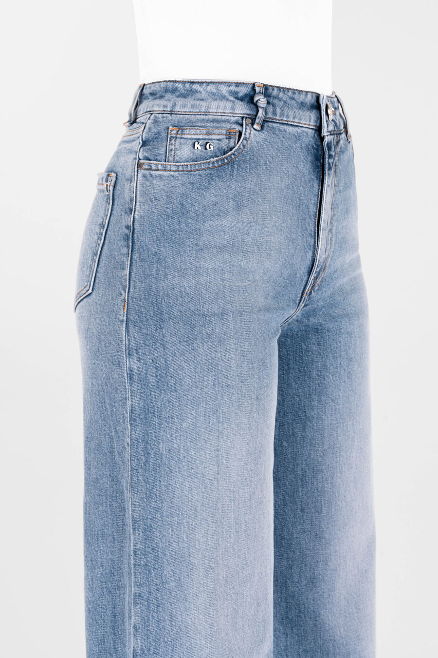 JEANS VIOLA WIDE LEG IN DENIM BLU CHIARO - immagine 8